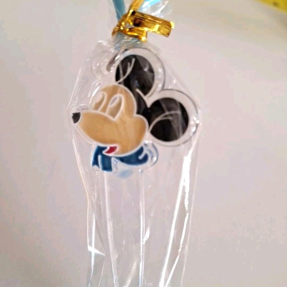 Disney Mickey Mouse Kids Toothbrush Blue & Clear Travel Hook Vintage - Picture 3 of 7